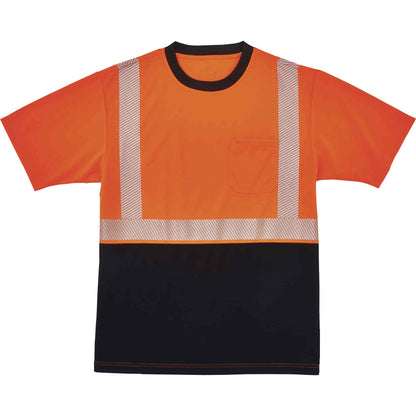 Ergodyne 8280BK Type R Class 2 Front Performance T-Shirt - Medium Size - Polyester - Orange, Black