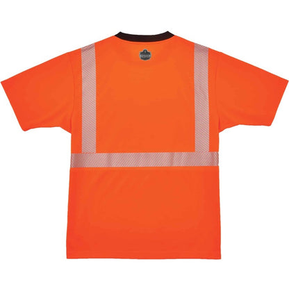Ergodyne 8280BK Type R Class 2 Front Performance T-Shirt - Extra Large (XL) Size - Polyester - Orange, Black