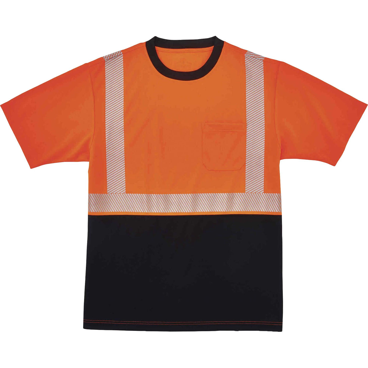 Ergodyne 8280BK Type R Class 2 Front Performance T-Shirt - Extra Large (XL) Size - Polyester - Orange, Black
