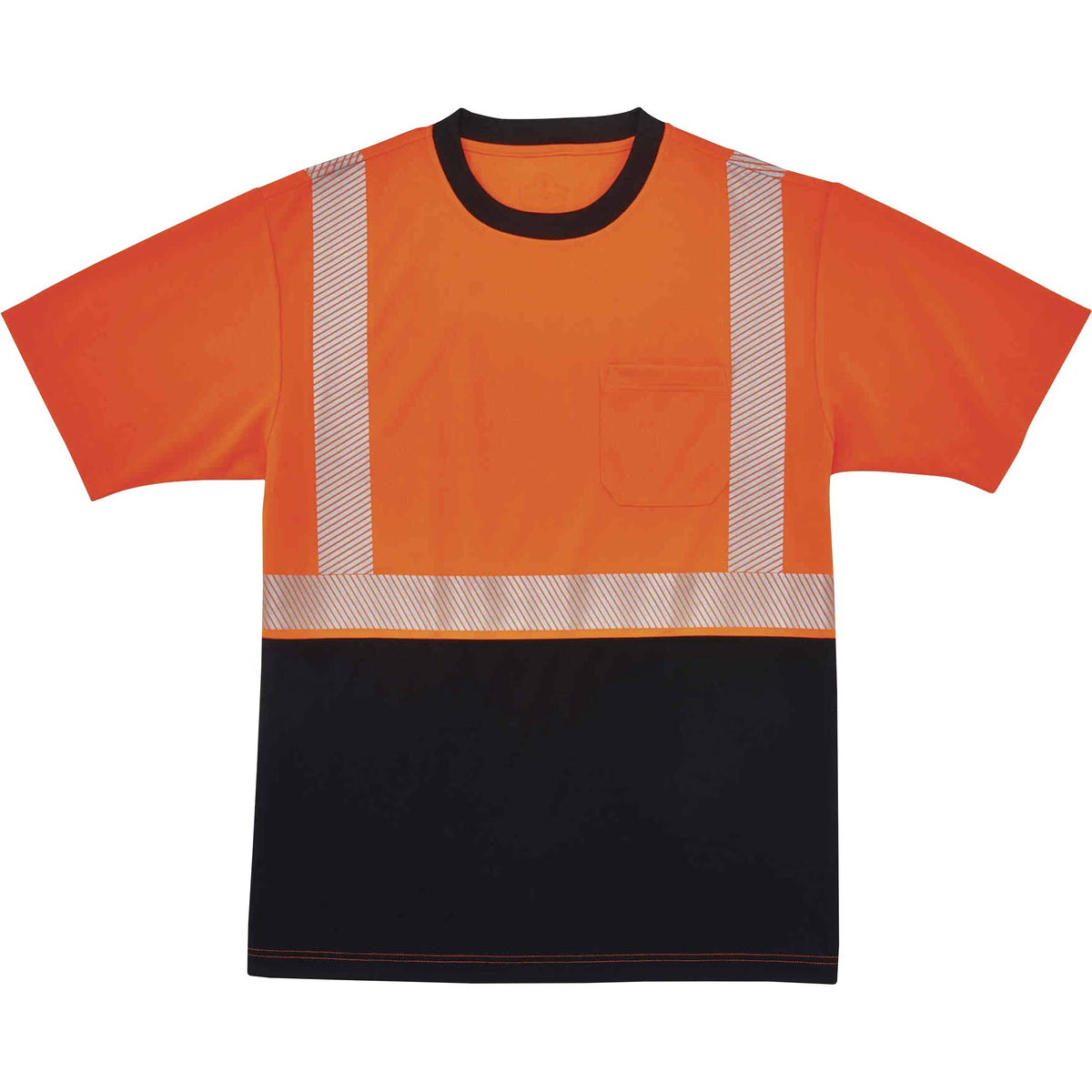 Ergodyne 8280BK Type R Class 2 Front Performance T-Shirt - 3XL Size - Polyester - Orange, Black