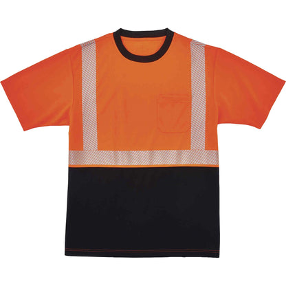 Ergodyne 8280BK Type R Class 2 Front Performance T-Shirt - 5XL Size - Polyester - Orange, Black