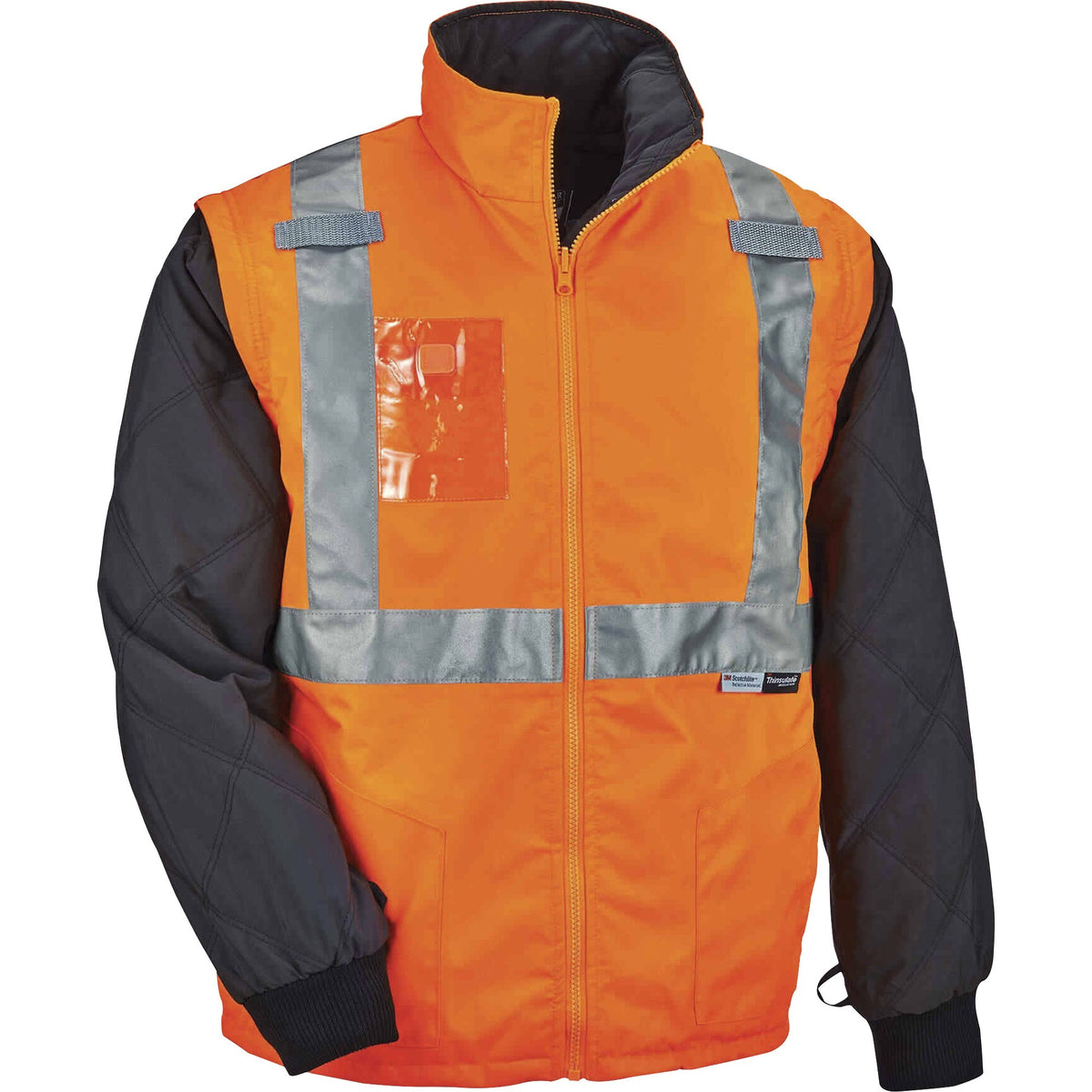 Ergodyne 8287 Type R Class 2 Hi-Vis Jacket w/ Removable Sleeves - Recommended for: Accessories, Gloves, Transportation -
