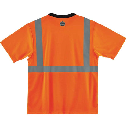 Ergodyne 8289BK Type R Class 2 Front T-Shirt - Small Size - Polyester - Orange, Black