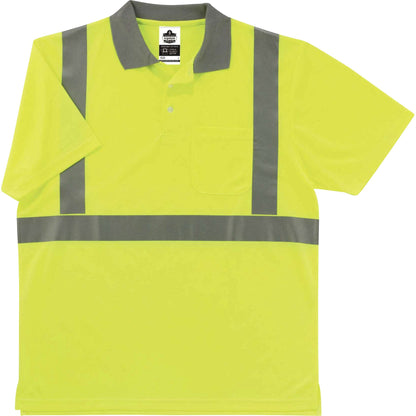 Ergodyne 8295 Type R Class 2 Polo Shirt - Extra Large (XL) Size - Unisex - Polyester - Lime
