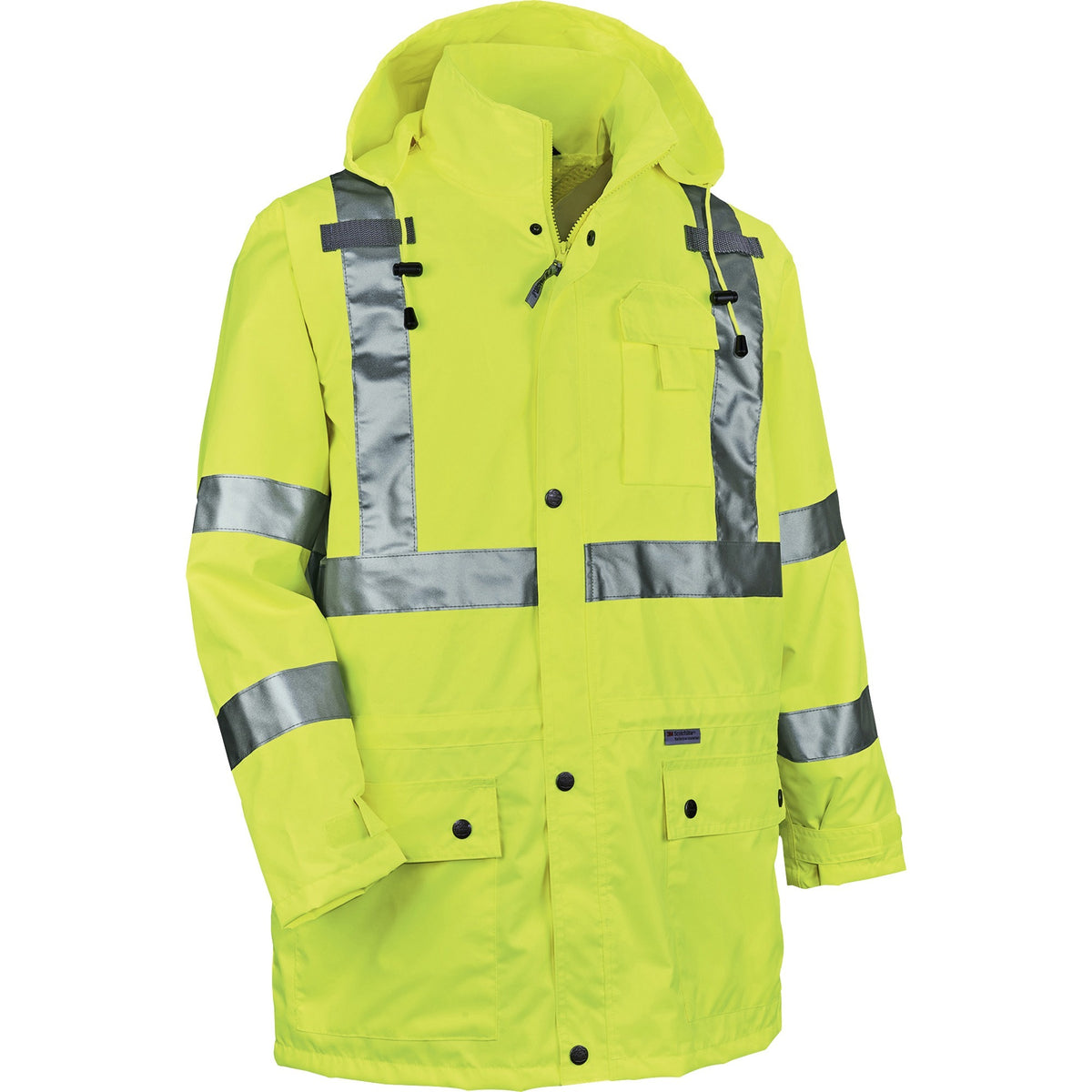 Ergodyne 8365 Type R Class 3 Rain Jacket - Recommended for: Construction, Utility, Emergency, Airline Crew, Railway Work