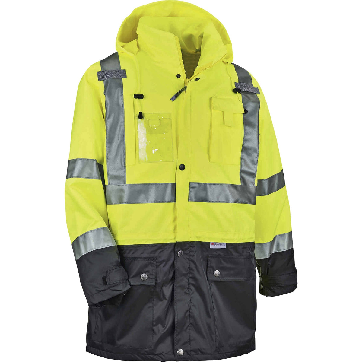 Ergodyne 8386 Type R Class 3 Outer Shell Jacket - Large - Rain, Dirt Protection - Zipper Closure - 1 Each