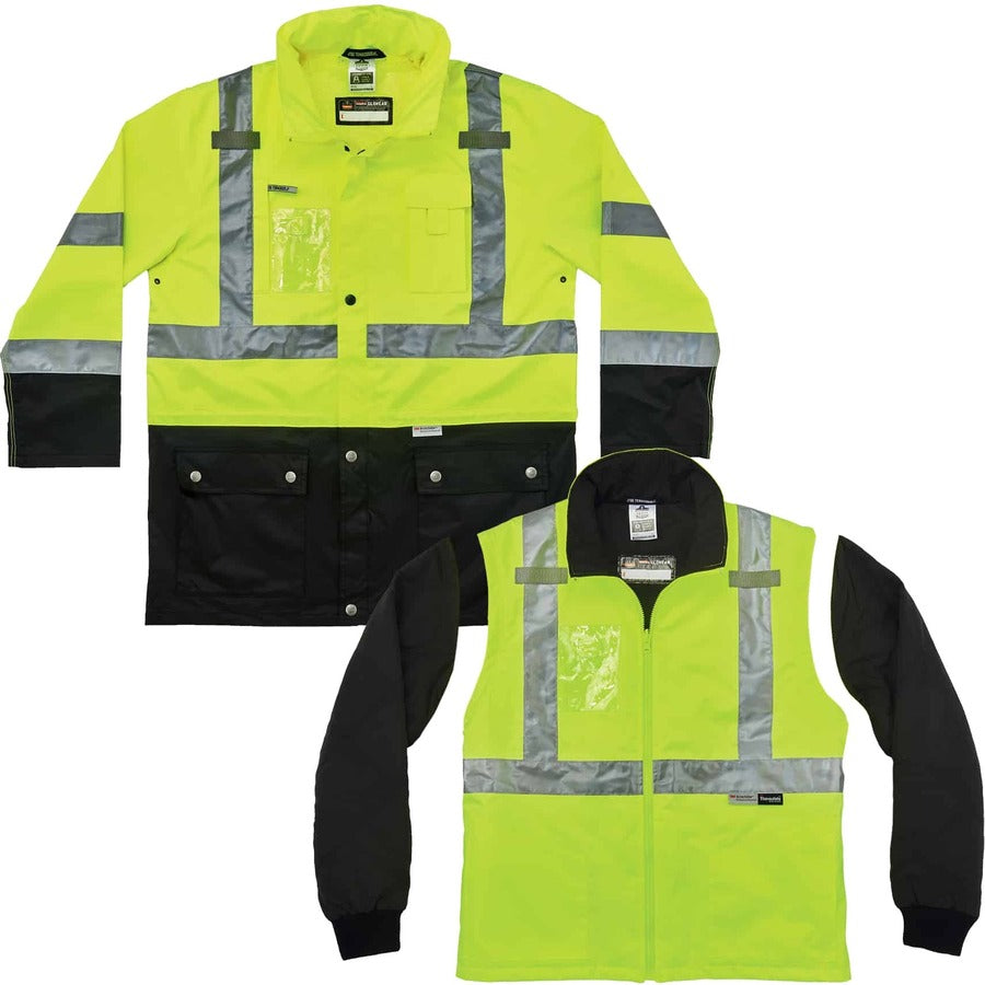 Ergodyne 8388 Type R Class 3/2 Thermal Jacket Kit - 2-Xtra Large - Dirt Protection - Zipper Closure - 1 Each