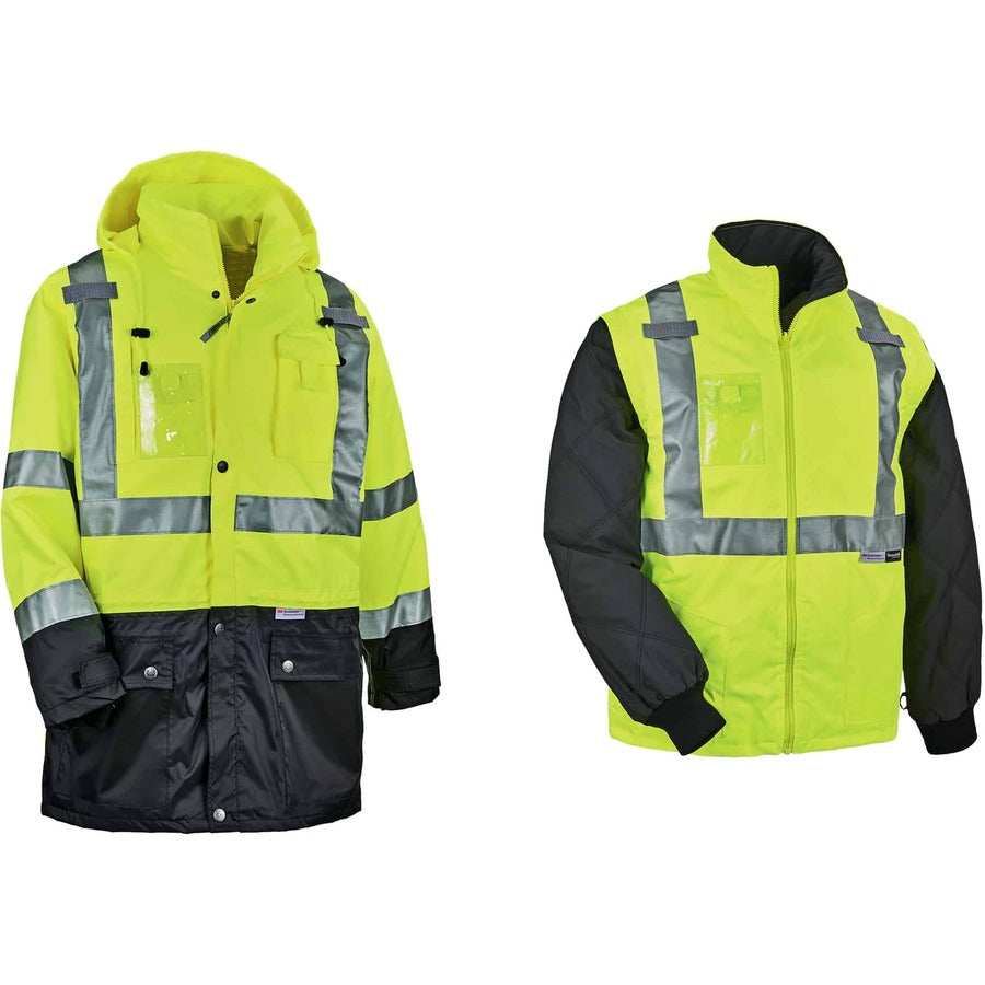Ergodyne 8388 Type R Class 3/2 Thermal Jacket Kit - 4-Xtra Large - Dirt Protection - Zipper Closure - 1 Each