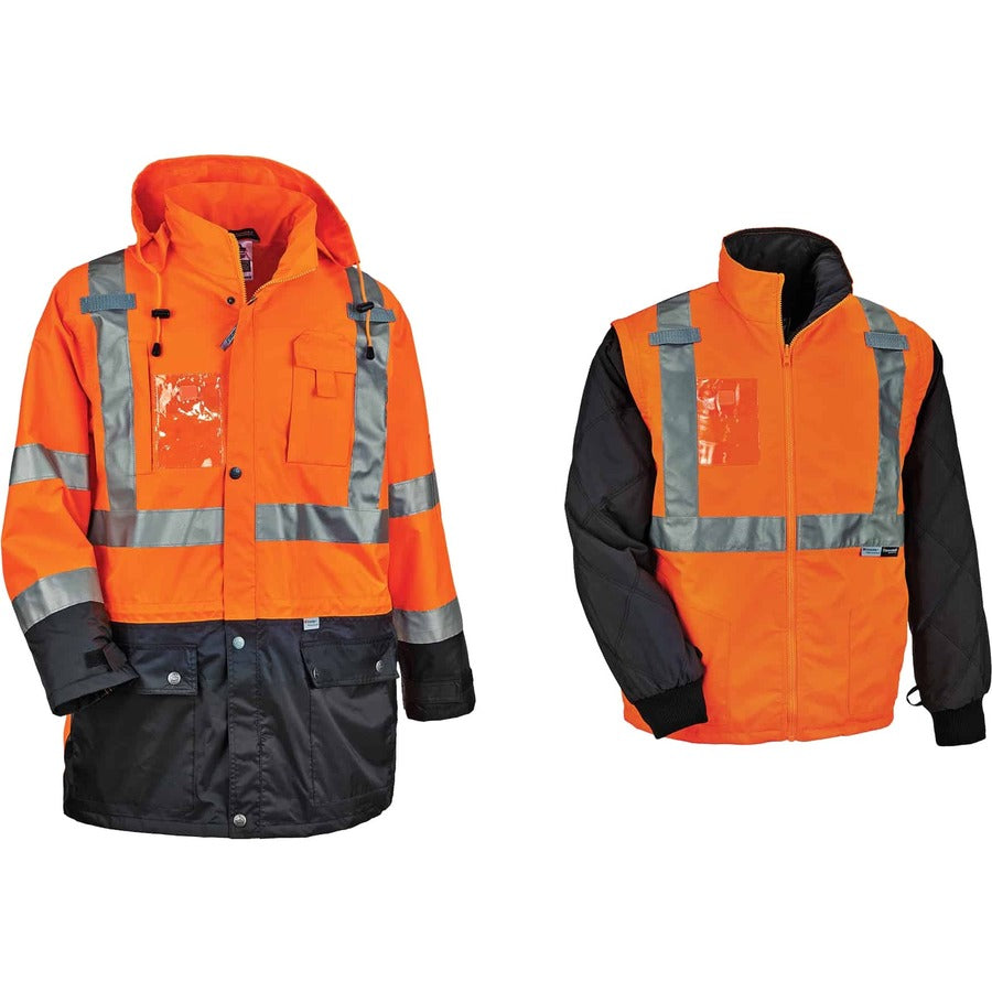Ergodyne 8388 Type R Class 3/2 Thermal Jacket Kit - Large - Dirt Protection - Zipper Closure - 1 Each