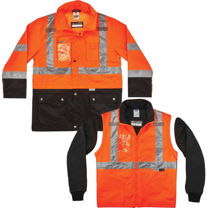 Ergodyne 8388 Type R Class 3/2 Thermal Jacket Kit - 2-Xtra Large - Dirt Protection - Zipper Closure - 1 Each