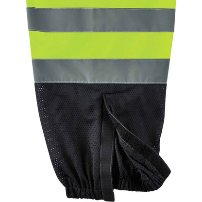 Ergodyne 8910BK Class E Bottom Hi-Vis Pants - Large/Extra Large Size - Lime, Black - Polyester Mesh