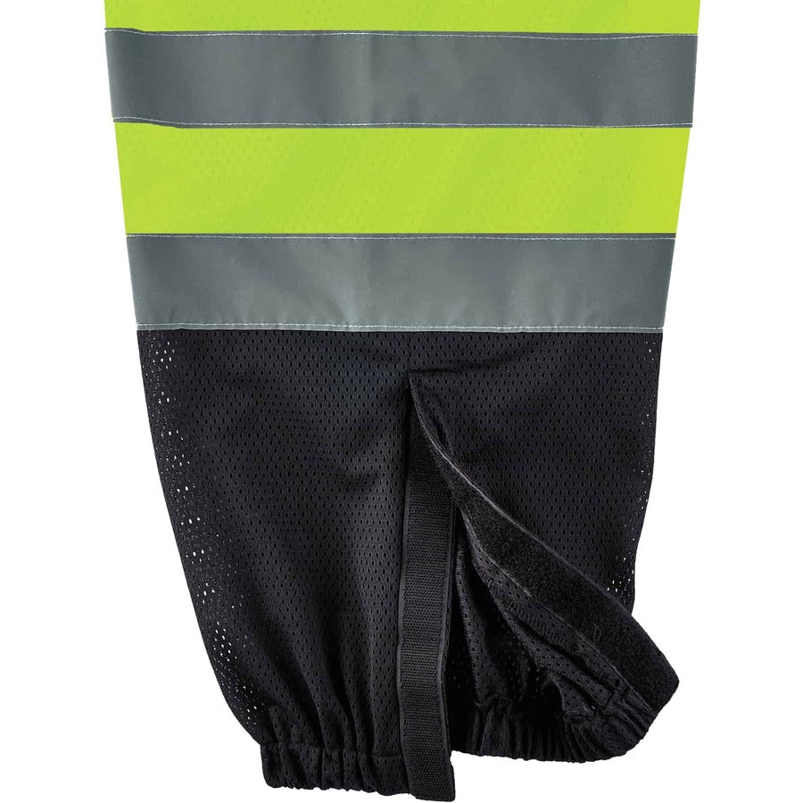 Ergodyne 8910BK Class E Bottom Hi-Vis Pants - 4-Xtra Large/5-Xtra Large Size - Lime, Black - Polyester Mesh