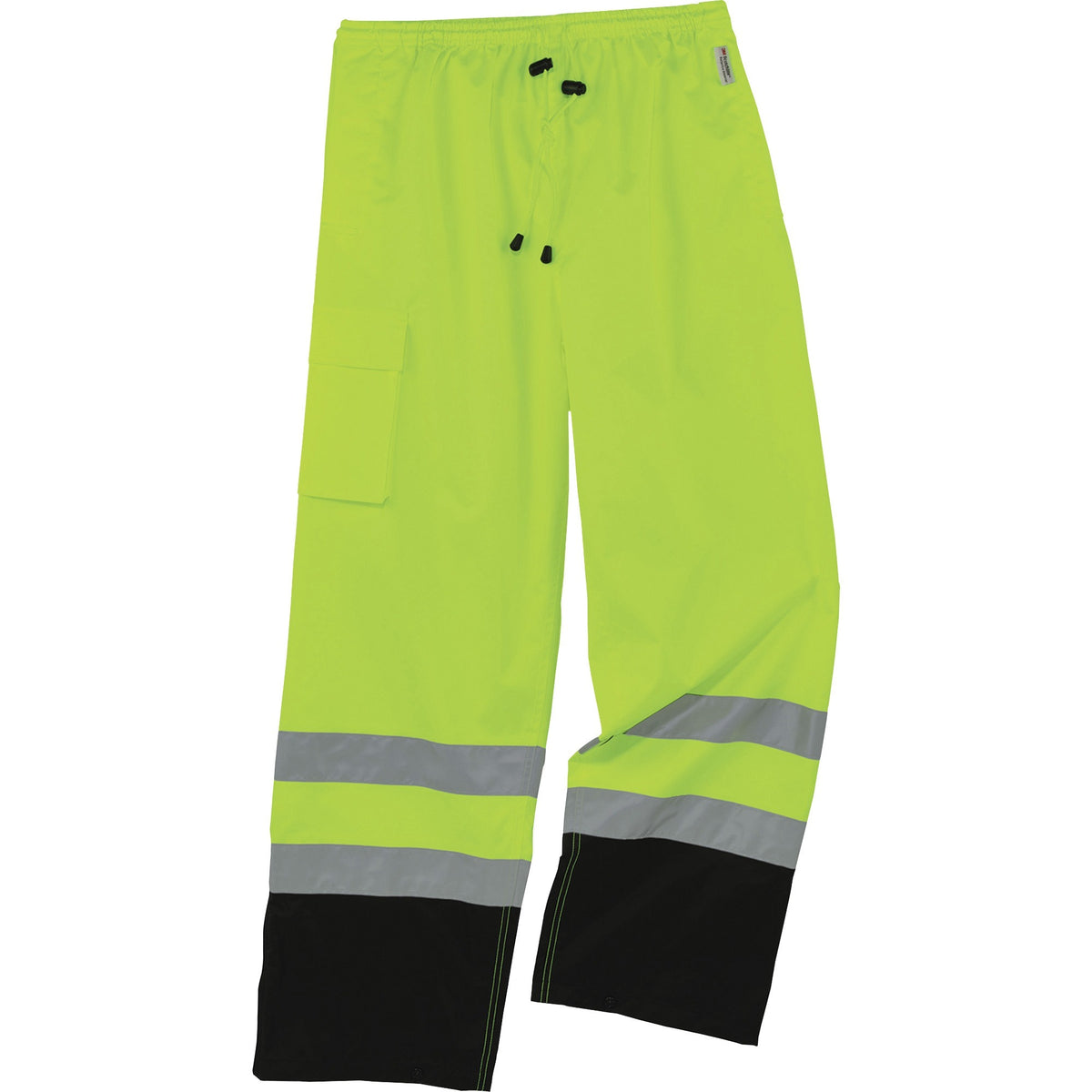 Ergodyne 8915BK Class E Bottom Rain Pants - For Rain Protection - Medium (M) Size - Lime - 300D Oxford Polyester, Polyur