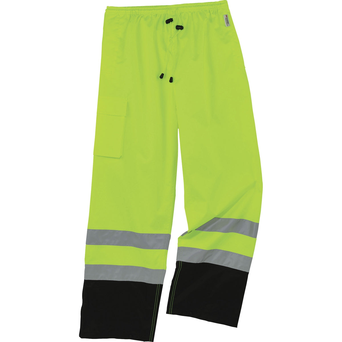 Ergodyne 8915BK Class E Bottom Rain Pants - For Rain Protection - 5XL Size - Lime - 300D Oxford Polyester, Polyurethane,