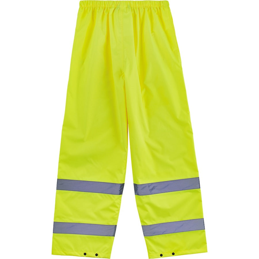 Ergodyne 8916 Lightweight Hi-Vis Rain Pants - Class E - For Rain Protection - Medium (M) Size - Lime - Polyurethane, 150