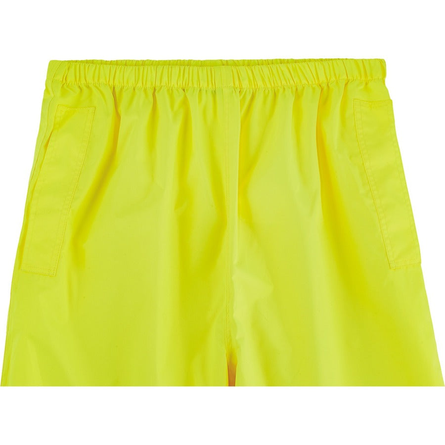 Ergodyne 8916 Lightweight Hi-Vis Rain Pants - Class E - For Rain Protection - 2-Xtra Large Size - Lime - Polyurethane, 1