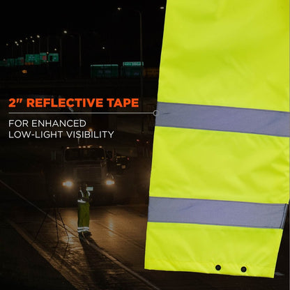 Ergodyne 8916 Lightweight Hi-Vis Rain Pants - Class E - For Rain Protection - 5XL Size - Lime - Polyurethane, 150D Oxfor