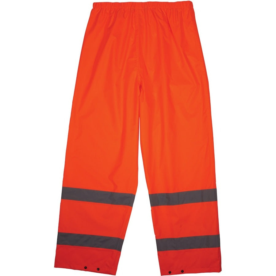 Ergodyne 8916 Lightweight Hi-Vis Rain Pants - Class E - For Rain Protection - 3-Xtra Large Size - Orange - Polyurethane,