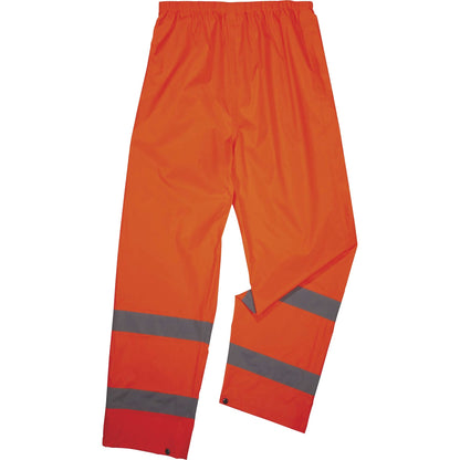 Ergodyne 8916 Lightweight Hi-Vis Rain Pants - Class E - For Rain Protection - 5XL Size - Orange - Polyurethane, 150D Oxf