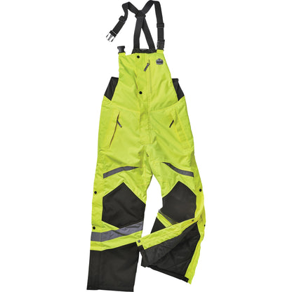 Ergodyne 8928 Class E Insulated Bibs - Bib Overall - XXX-Large - Lime - Polyurethane, 300D Oxford Polyester