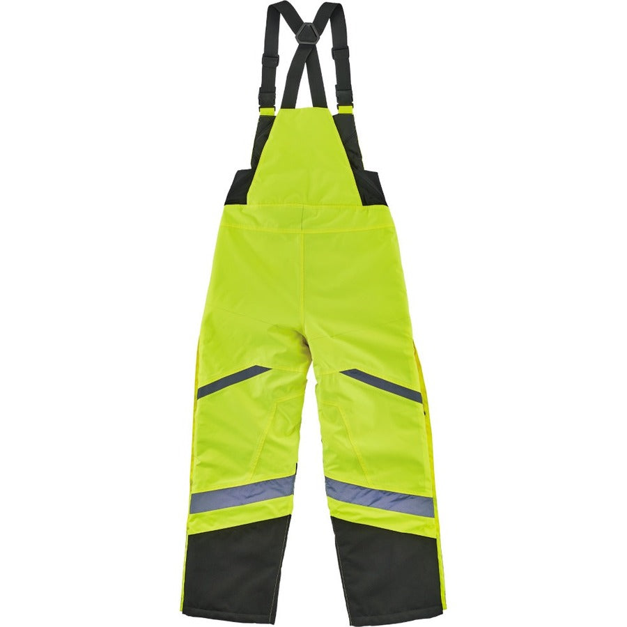 Ergodyne 8928 Class E Insulated Bibs - Bib Overall - XXX-Large - Lime - Polyurethane, 300D Oxford Polyester