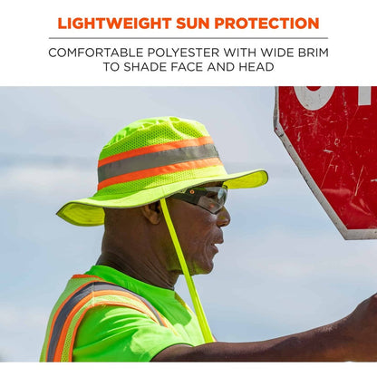 Ergodyne 8935 HI-Vis Ranger Sun Hat - 2XL/3XL Size - Polyester - Orange
