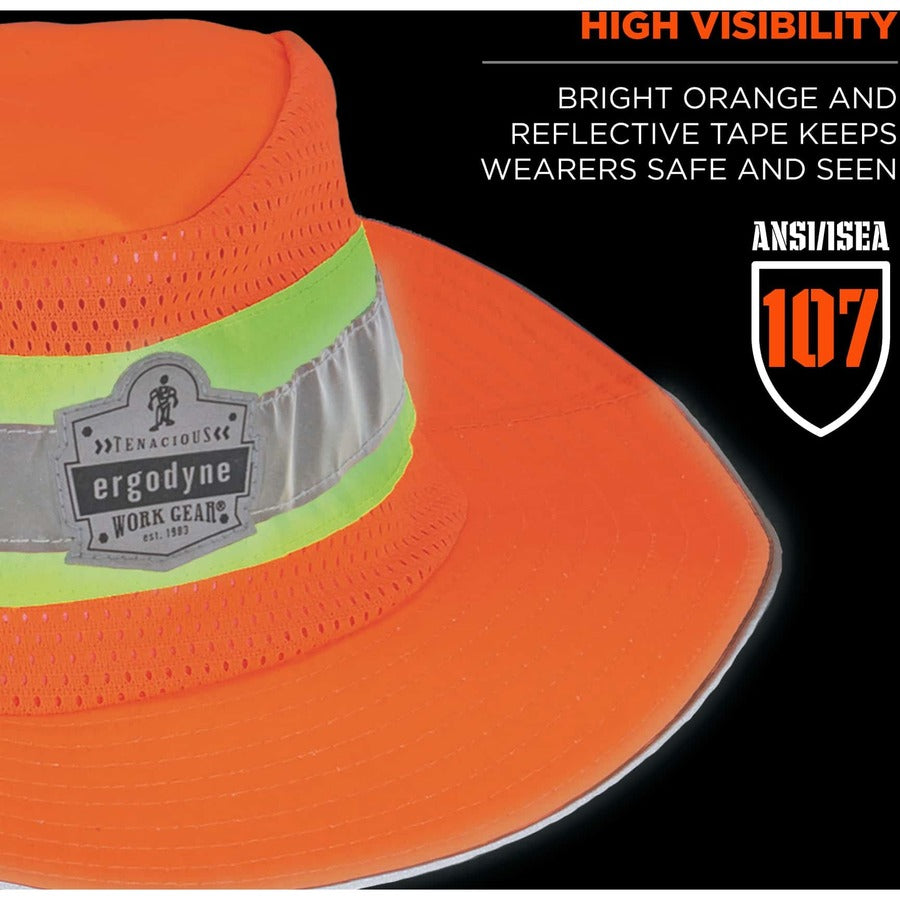Ergodyne 8935 HI-Vis Ranger Sun Hat - 2XL/3XL Size - Polyester - Orange