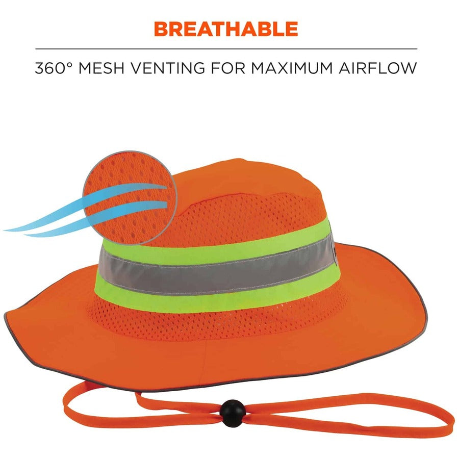 Ergodyne 8935 HI-Vis Ranger Sun Hat - 2XL/3XL Size - Polyester - Orange