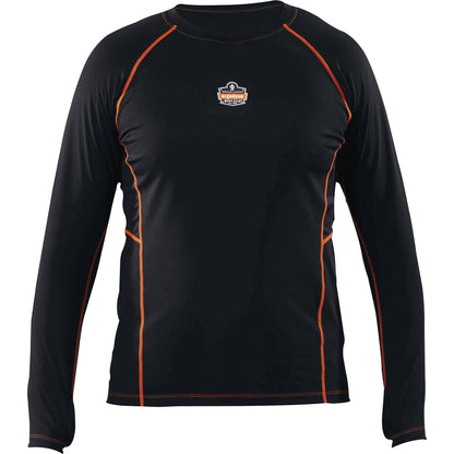 Ergodyne 6435 Thermal Base Layer Long Sleeve Shirt - Medium Size - Fabric - Black
