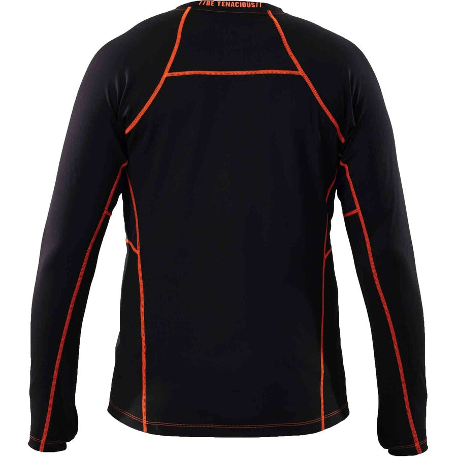 Ergodyne 6435 Thermal Base Layer Long Sleeve Shirt - Extra Large (XL) Size - Fabric - Black