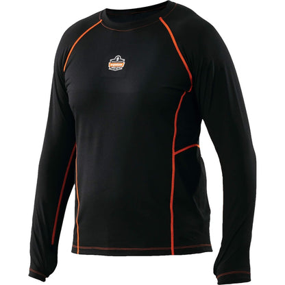 Ergodyne 6435 Thermal Base Layer Long Sleeve Shirt - Extra Large (XL) Size - Fabric - Black