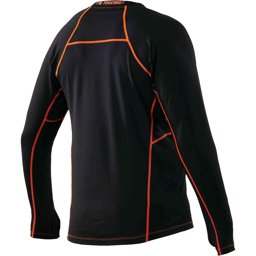 Ergodyne 6435 Thermal Base Layer Long Sleeve Shirt - Extra Large (XL) Size - Fabric - Black