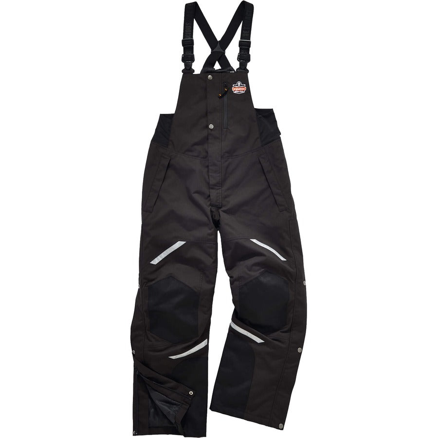 Ergodyne 6471 Thermal Bibs - Bib Overall - XX-Large - Black - 1600D Nylon, 500D Nylon