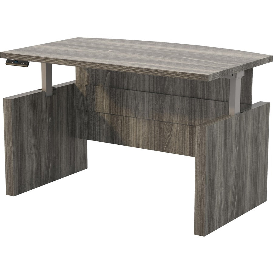 Safco Aberdeen Height-Adjustable Desk - x 1.6" Thickness Work Surface, 49.2" Height x 72" Width Desk - Finish: Gray Stee