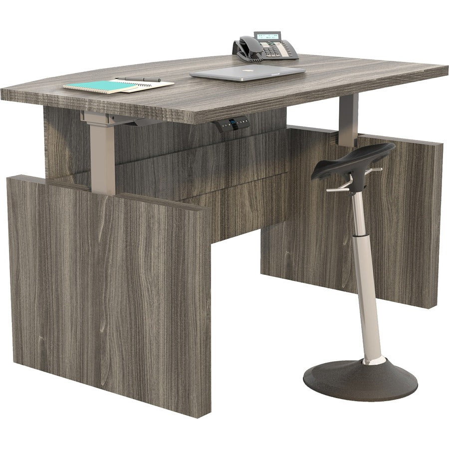 Safco Aberdeen Height-Adjustable Desk - x 1.6" Thickness Work Surface, 49.2" Height x 72" Width Desk - Finish: Gray Stee