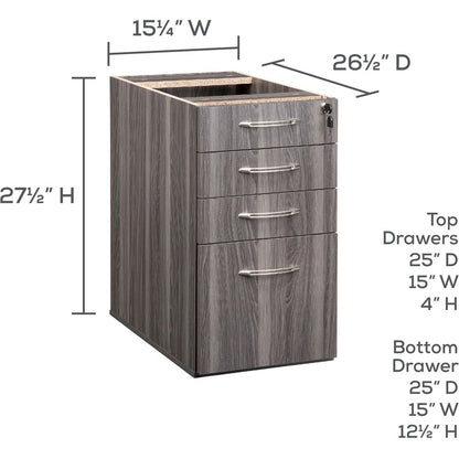 Safco Aberdeen Series Desk Pedestal, Pencil/Box/Box/File - Rectangle - 1 Each