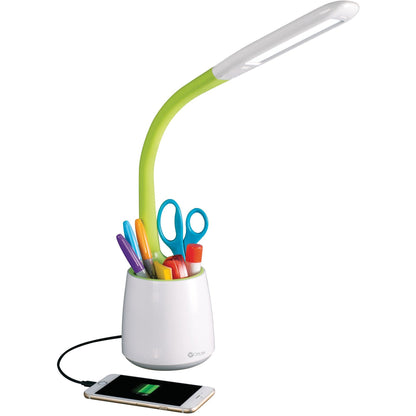 OttLite Desk Lamp - LED - White, Green - Desk Mountable