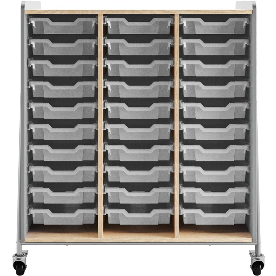 Safco Whiffle Typical Triple Rolling Storage Cart - 330 lb Load Capacity - 4 Casters - 3" Caster Size - 1 Carton
