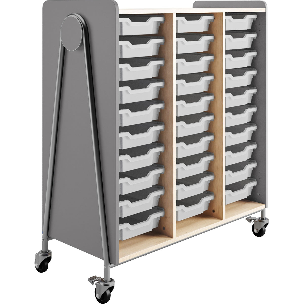 Safco Whiffle Typical Triple Rolling Storage Cart - 330 lb Load Capacity - 4 Casters - 3" Caster Size - 1 Carton