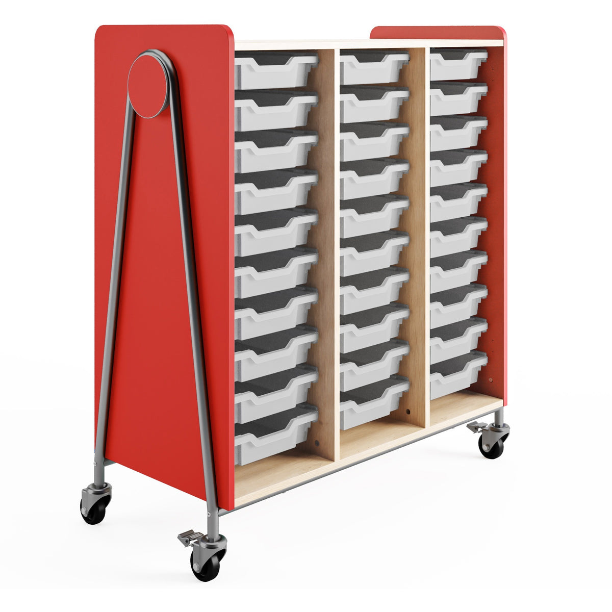 Safco Whiffle Typical Triple Rolling Storage Cart - 330 lb Load Capacity - 4 Casters - 3" Caster Size - 1 Carton