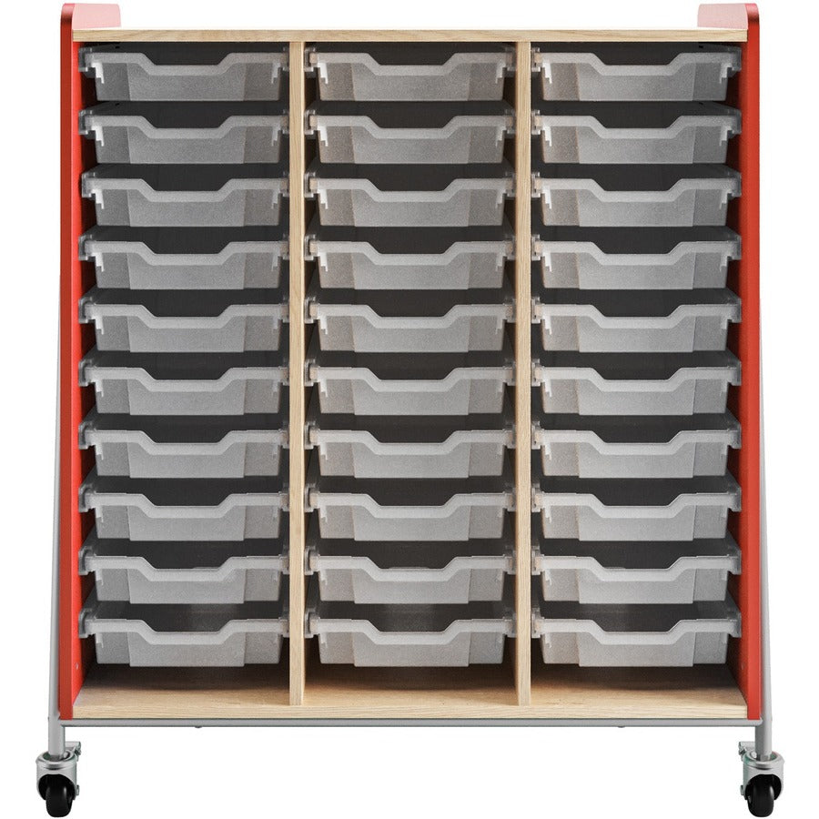 Safco Whiffle Typical Triple Rolling Storage Cart - 330 lb Load Capacity - 4 Casters - 3" Caster Size - 1 Carton