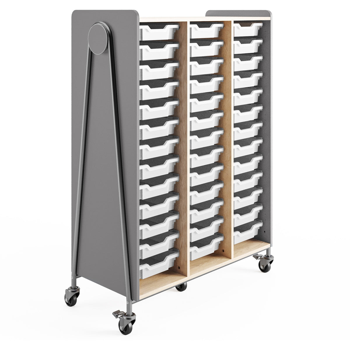 Safco Whiffle Typical Triple Rolling Storage Cart - 396 lb Load Capacity - 5 Casters - 3" Caster Size - 1 Carton