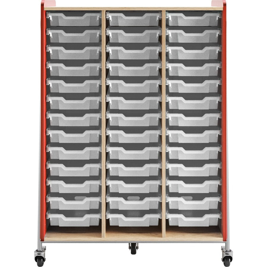 Safco Whiffle Typical Triple Rolling Storage Cart - 396 lb Load Capacity - 5 Casters - 3" Caster Size - 1 Carton