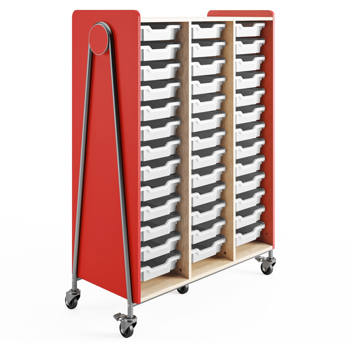 Safco Whiffle Typical Triple Rolling Storage Cart - 396 lb Load Capacity - 5 Casters - 3" Caster Size - 1 Carton