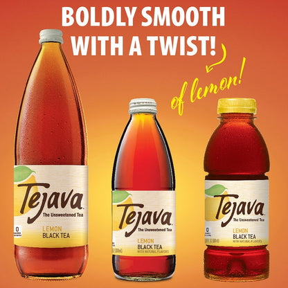 Tejava Lemon Black Tea Bottle - GMO Free - 24 / Carton