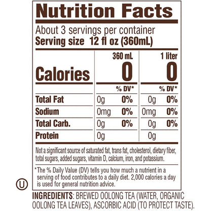 Tejava Origins Fujian Oolong Bottle - GMO Free - Kosher - Organic - 12 / Carton