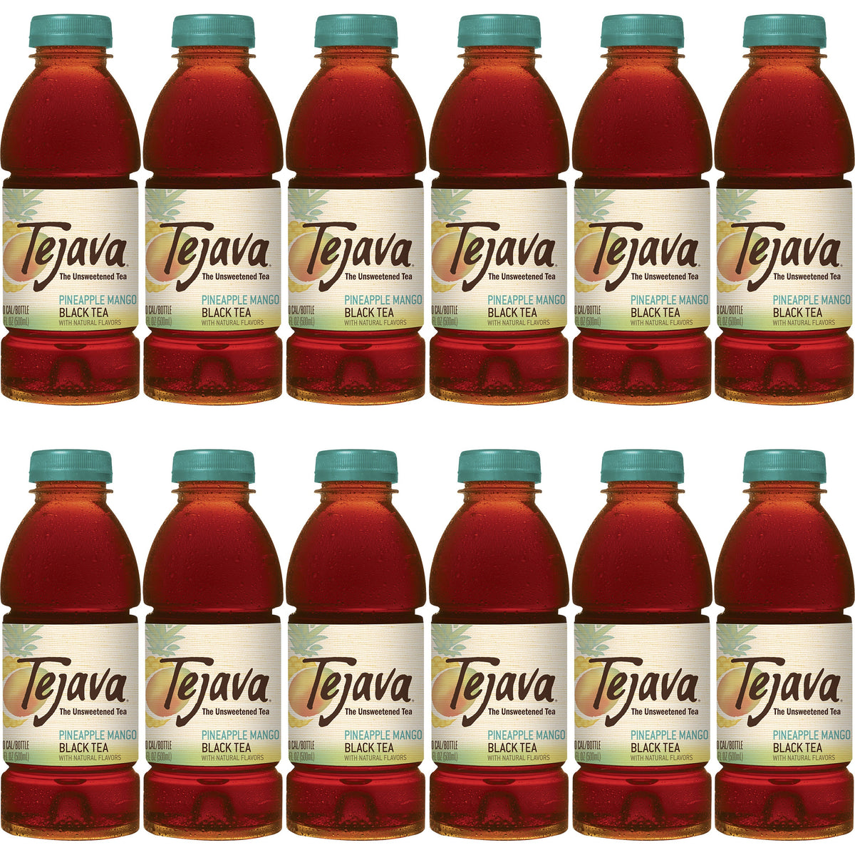 Tejava Pineapple Black Tea Bottle - GMO Free - 12 / Carton