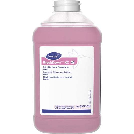 Diversey BreakDown XC Odor Eliminator/Cleaner - Concentrate - 84.5 fl oz (2.6 quart) - Fresh Scent - No-mess, Enzyme-fre