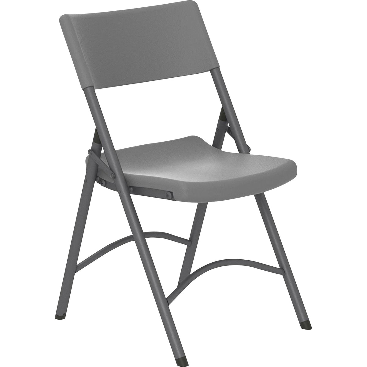 Cosco Zown Classic Commercial Resin Folding Chair - Gray Seat Color - Gray Back Color - Gray Frame Color - 4 / Carton