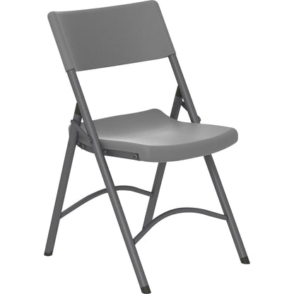 Cosco Zown Classic Commercial Resin Folding Chair - Gray Seat Color - Gray Back Color - Gray Frame Color - 4 / Carton